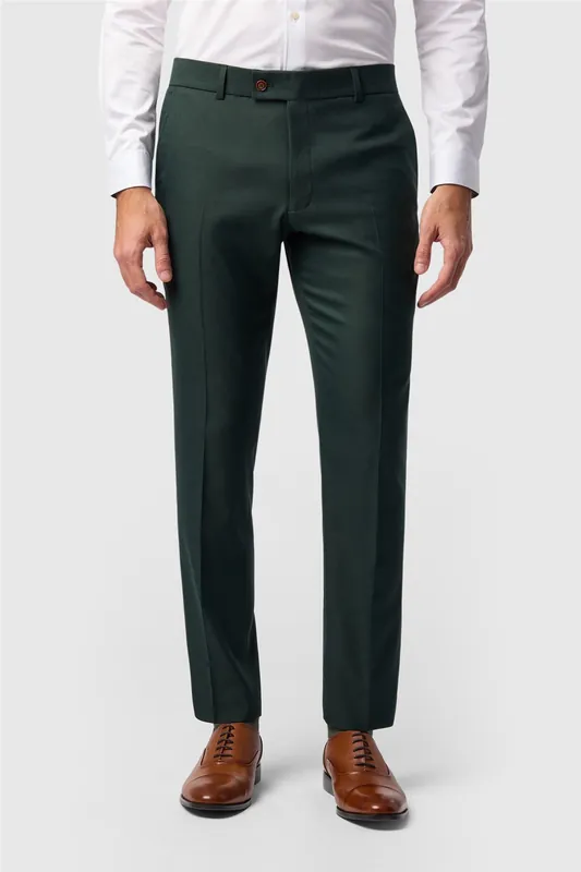 Flat Fronted Slim Fit Suit Trousers - Antique Rogue