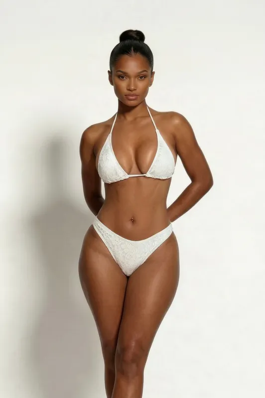 The Cosette Lace Bikini Set - White