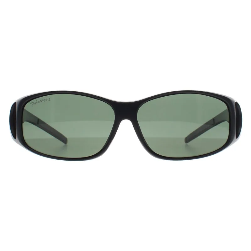 Rectangle Matte Black G15 Polarized MFO1 Fit Over Glasses Sunglasses - montana