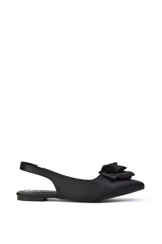 Zooey' Rose Pointed Toe Sling Back Flat Ballerina Pump Shoes - XY London