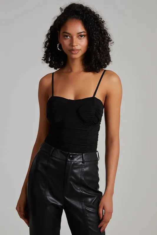 Ruched Cupped Strappy Bodysuit - Pink Vanilla
