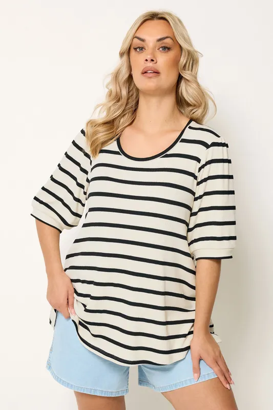 Stripe Puff Sleeve Top - Yours