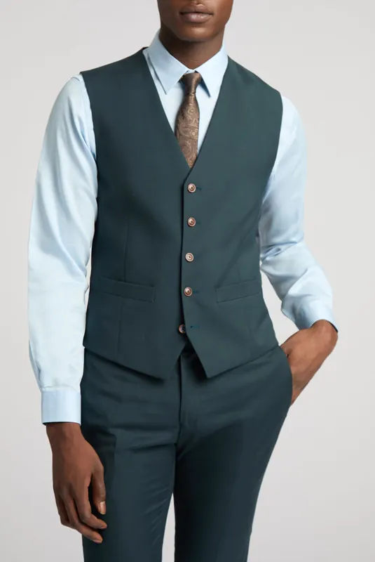 Slim Fit Plain Waistcoat - Antique Rogue