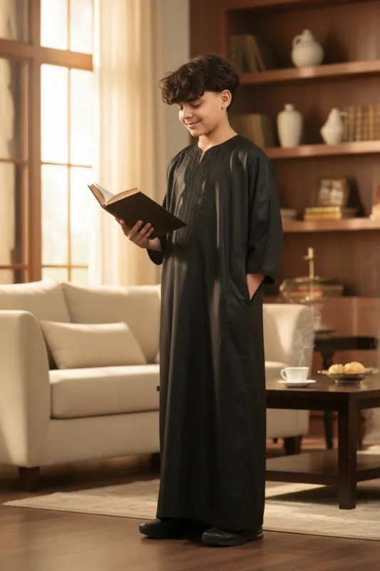 Moroccan Thobe Robe Djellaba Gandoura Eid Jubba-LFS-K-GG008