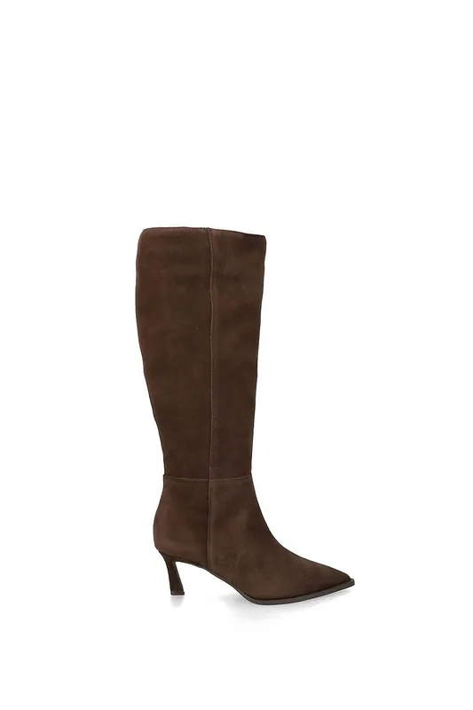 Lucid Dark Brown Suede' Suede Boots - STEVE MADDEN