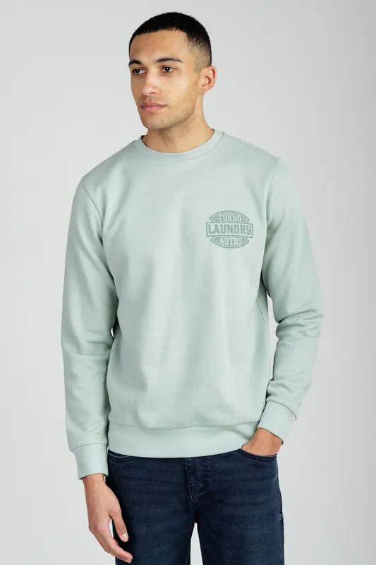 Printed Brushed Back Fleece Crew Neck Sweatshirt - Tokyo Laundry