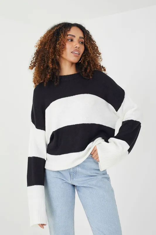 Striped Lightweight Knitted Jumper - Brave Soul