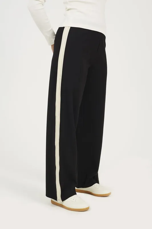 Side Stripe Wide Leg Joggers - Brave Soul
