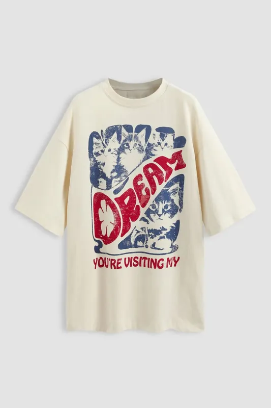 Oversized Printed Cotton T-Shirt