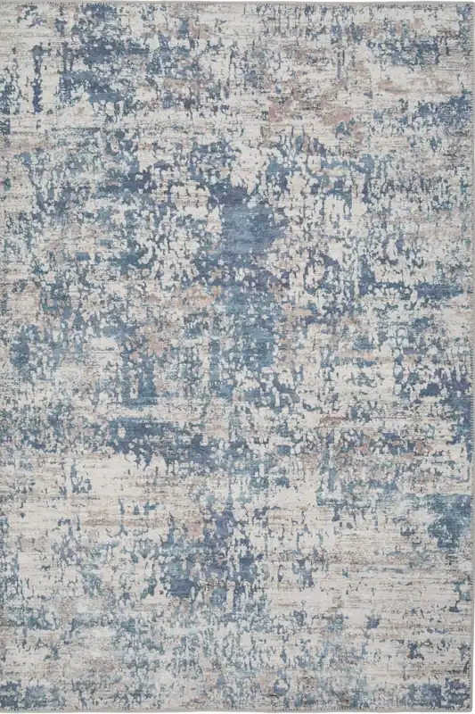 60x110cm Blue Abstract Washable Indoor Doormat Front Door Entrance Rug - Kukoon