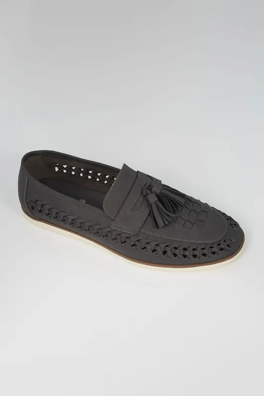 Faux Leather Woven Loafers - Brave Soul