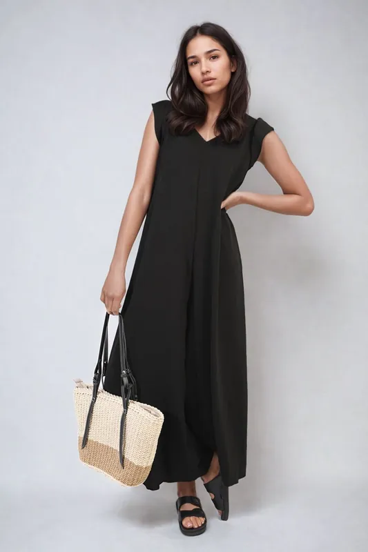 Cecelia Ruffle Sleeve V-neck Loose Waist Wide Leg Jumpsuit