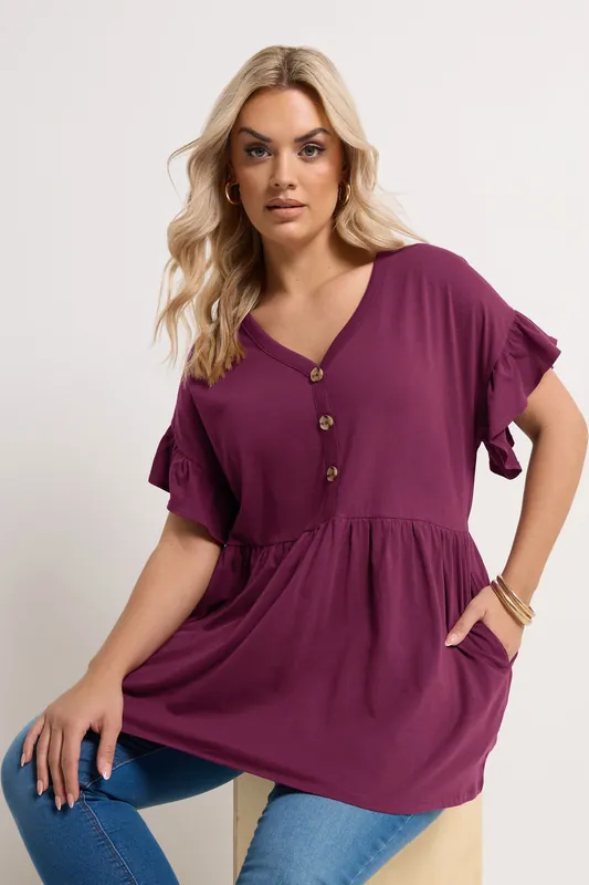 Peplum Button Top - Yours