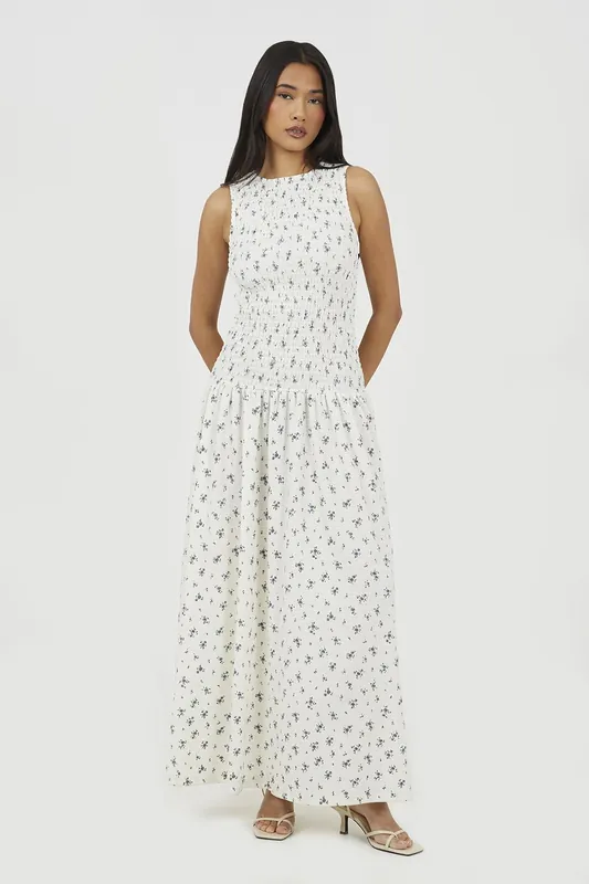 Textured Jersey Floral Maxi Dress - Brave Soul
