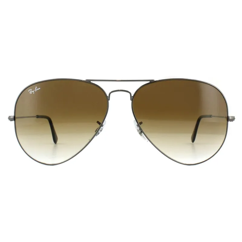 Aviator Gunmetal Brown Gradient Sunglasses - Ray-Ban