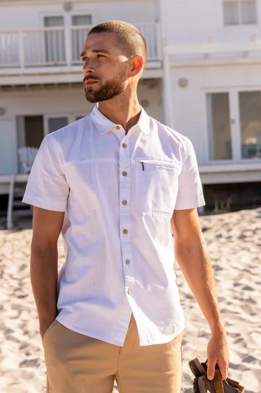 Shirt Coconut Slub Texture Short Sleeved Cotton Tee Top - Mountain Warehouse