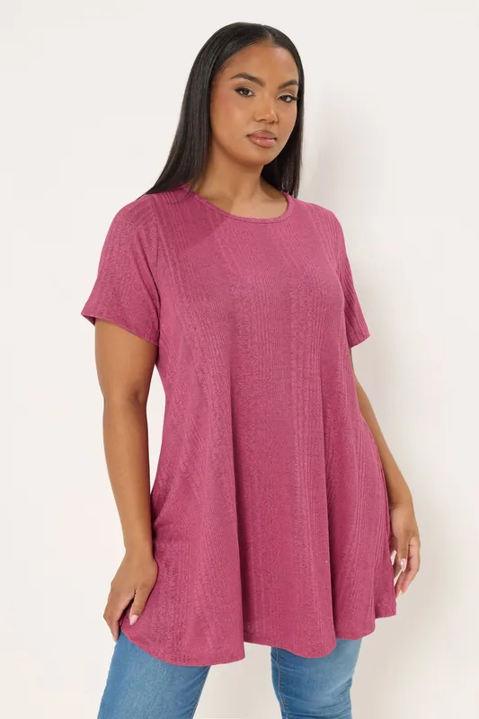 Soft Touch Ribbed Swing T-Shirt