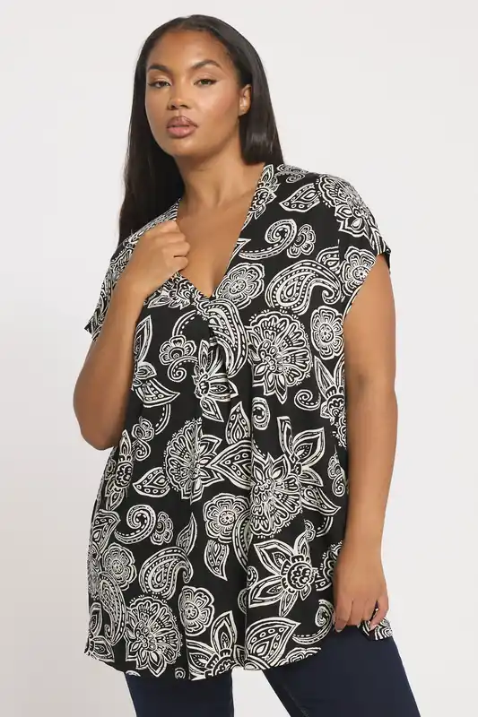 Paisley Pleat Front Top - Yours