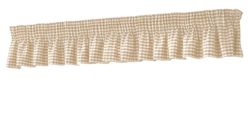 Gingham Beige Checked Pelmet - Alan Symonds