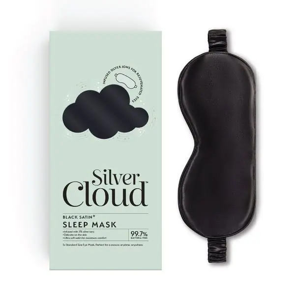 Silver Cloud Silver Ion Infused Satin Sleep Mask Black