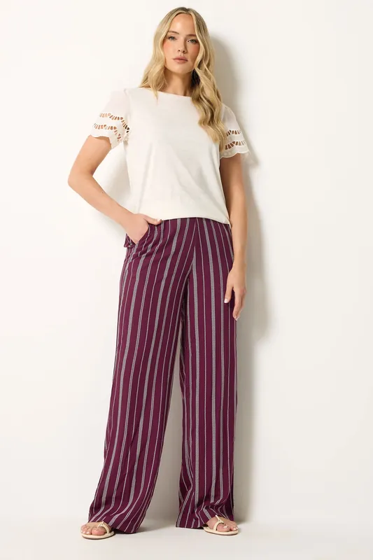 Tall Stripe Wide Leg Trousers - Long Tall Sally