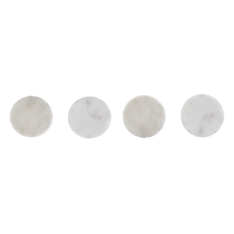 Set Of Four White Marble Rustic Edge Coasters, Durable Natural Stone Coasters For Home - Orsina