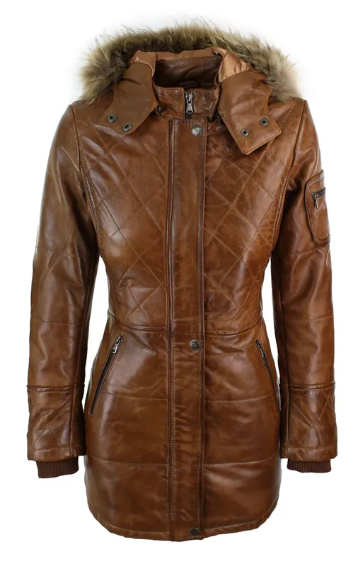Leather Hooded Winter Parka Jacket - TruClothing