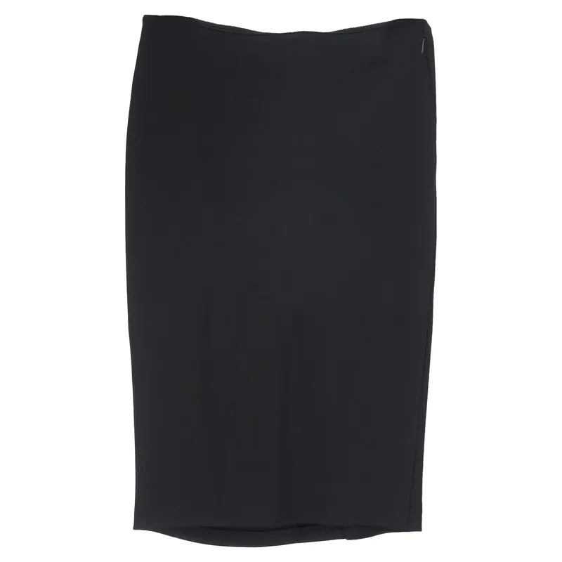 Preloved Asymmetric Draped Knee Skirt in Black Polyester - Givenchy
