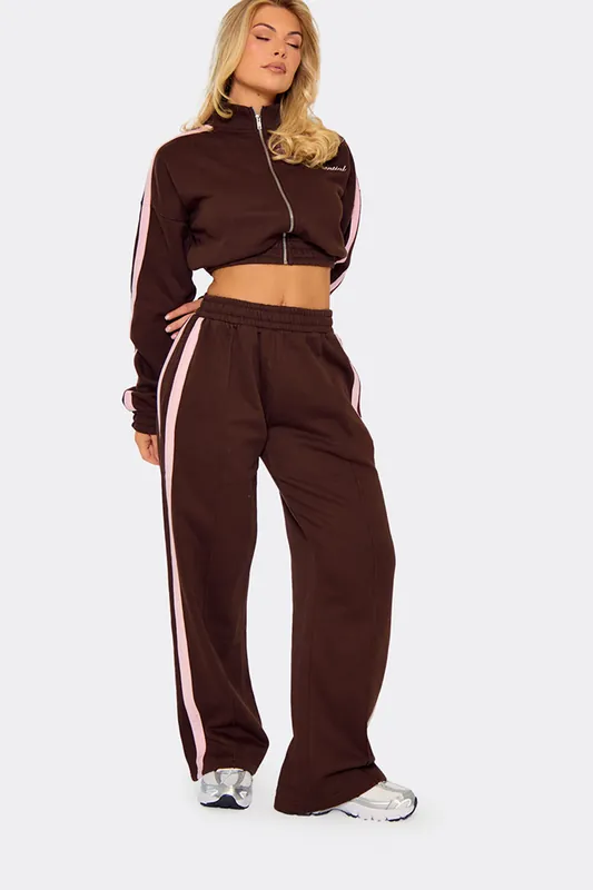 Long Sleeve Zip Contrast Stripe Striped Jacket - EGO