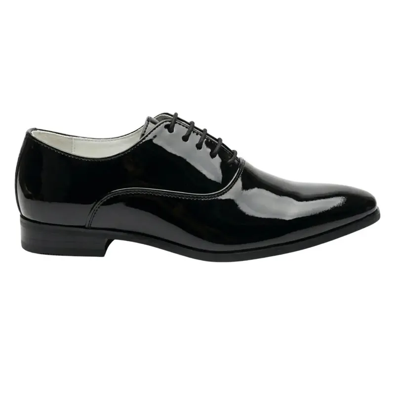 Formal Patent PU Leather Oxfords Lace-Up Dress Shoes