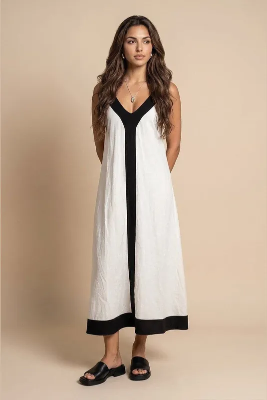 Contrast Maxi Dress - Urban Bliss