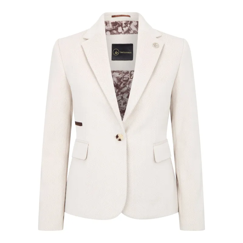 Women's Tailored Fit Wool Blend Tweed Blazer - Infinity Leather