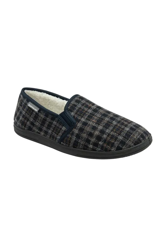 Navy-Check 'Cedar' Full Shoe Slippers