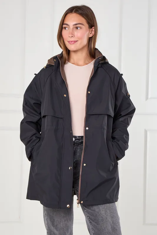 Black and Chocolate Reversible Parka - Love Sunshine