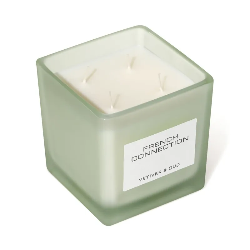 Vetiver & Oud Luxury Square Candle 800g – 4 Wick Scented Candle - French Connection