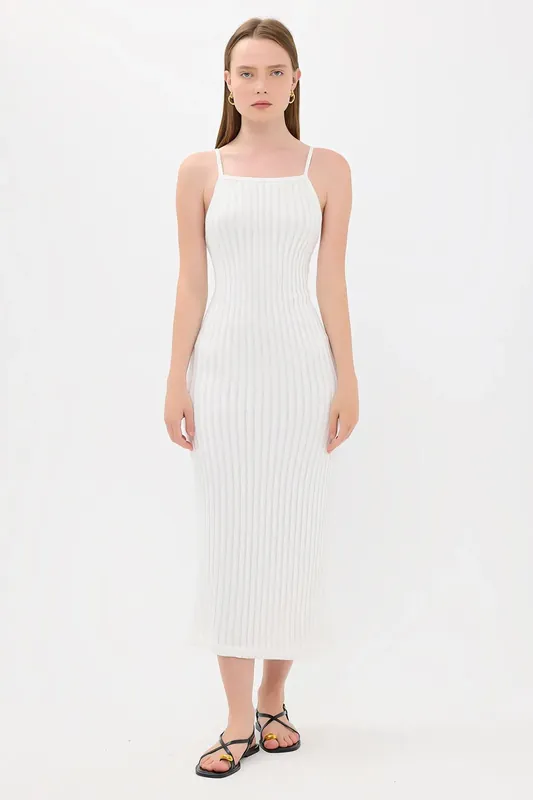 Ribbed Halter Neck Midi Dress - Hiccup