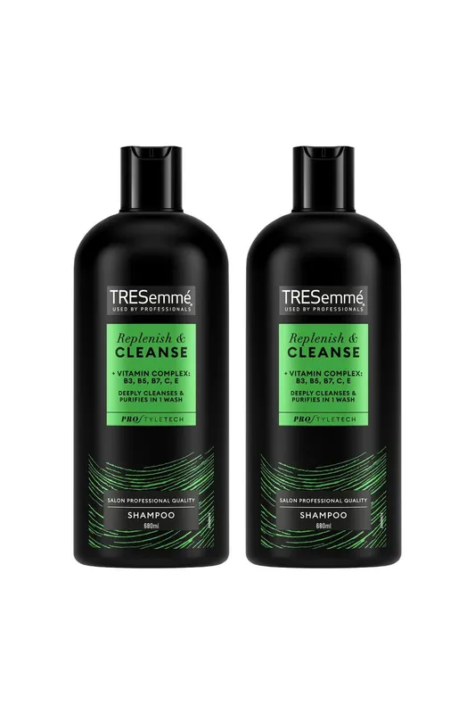 'Shampoo' Replenish & Cleanse with Vitamins Complex B, C & E, 2 Pack of 680 ml - Tresemme