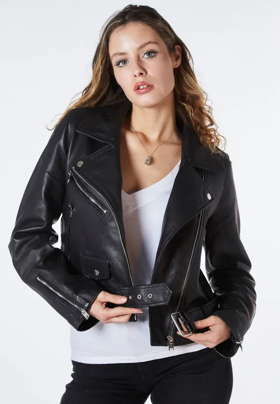 Real Leather Savanna Biker Jacket - Bolongaro Trevor