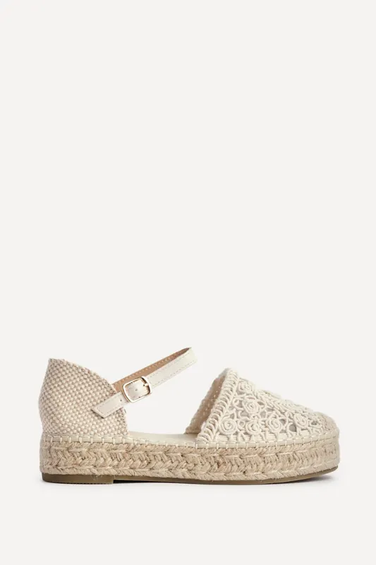 Adelina Beige Woven Espadrille Sandals - Linzi