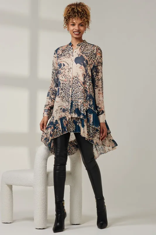Asymmetric Tiered Hem Shirt - Jolie Moi
