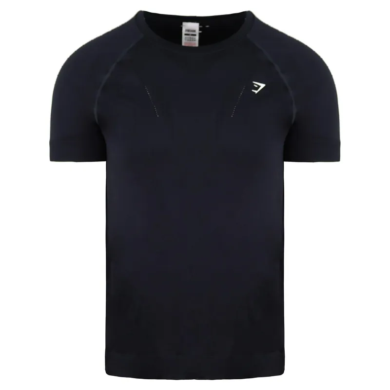 Crew Neck Short Sleeve Black Energy+ Seamless T-Shirt