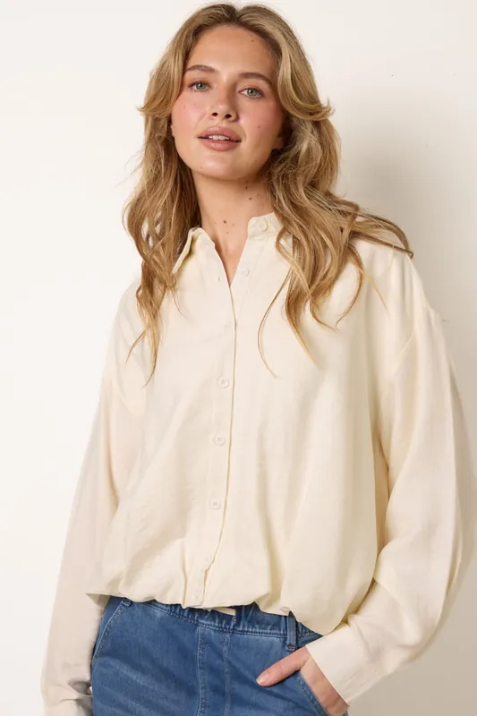 Ivory Relaxed Button-Up Shirt