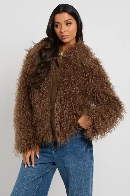 Mongolian Faux Fur Jacket - Urban Bliss