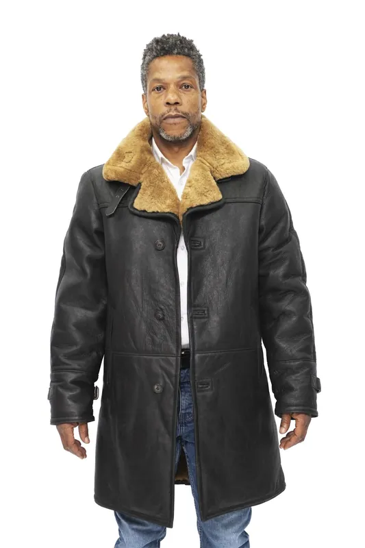 Warm Shearling Sheepskin Coat-Leiston