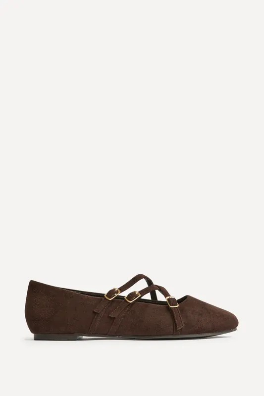 Matrix Brown Mary Jane Flats - Linzi