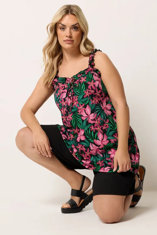 Tropical Frill Vest Top - Yours