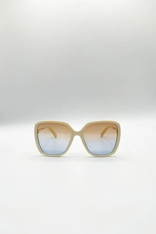 Oversized Square Sunglasses In Beige - SVNX
