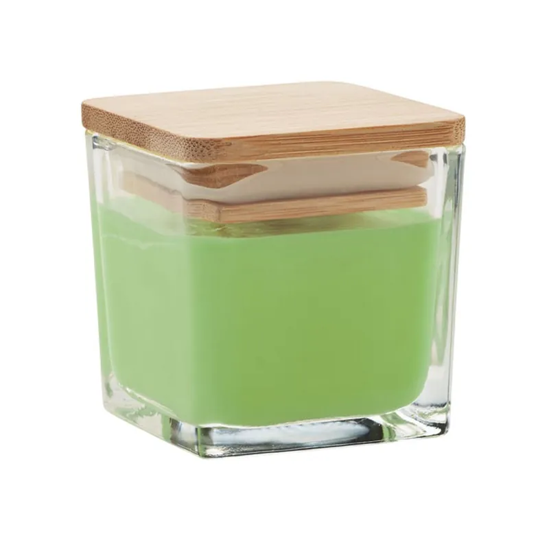 Pila Green Apple Square Bamboo Scented Candle - MidOcean