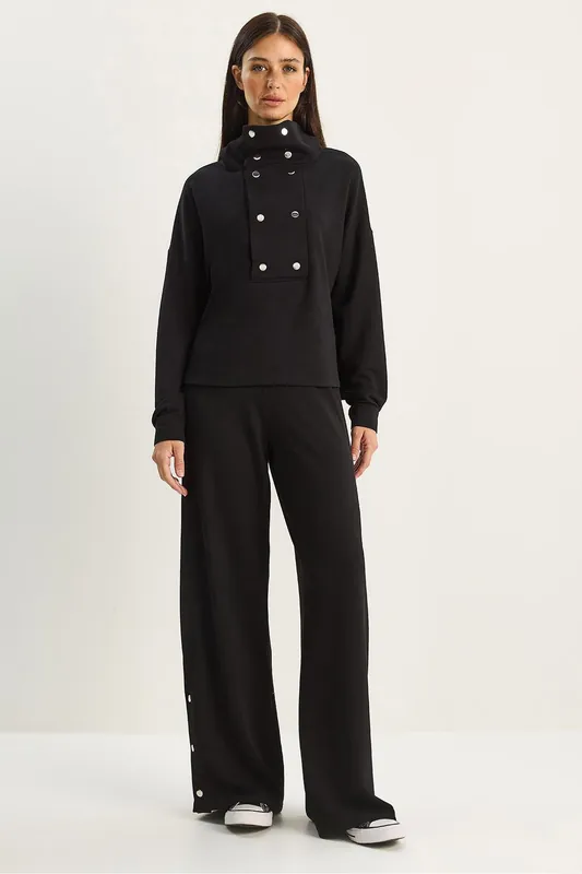 Oversized Turtleneck Knitted Two-Piece Coord Set