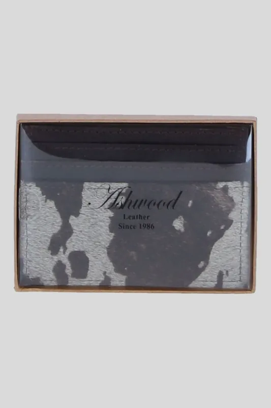 Real Leather Hair-on-Hide Cow Print Card Holder Wallet